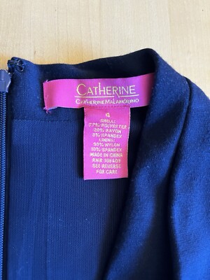 いの Catherine Malandrino Dale Dress Navy Blue Soft Stretch Knit Size 4