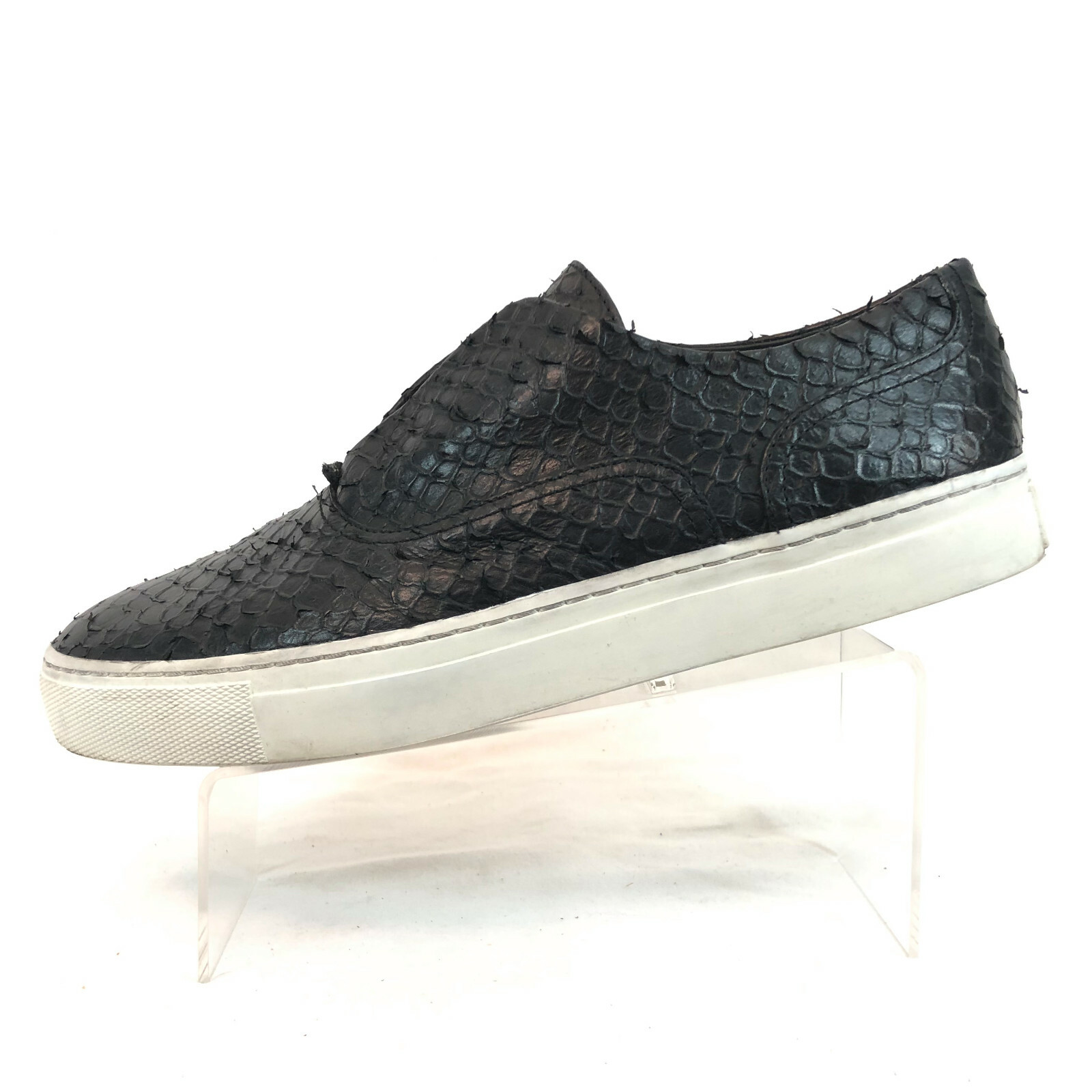 Vince Banler Black Leather Exotic Python Leather … - image 1