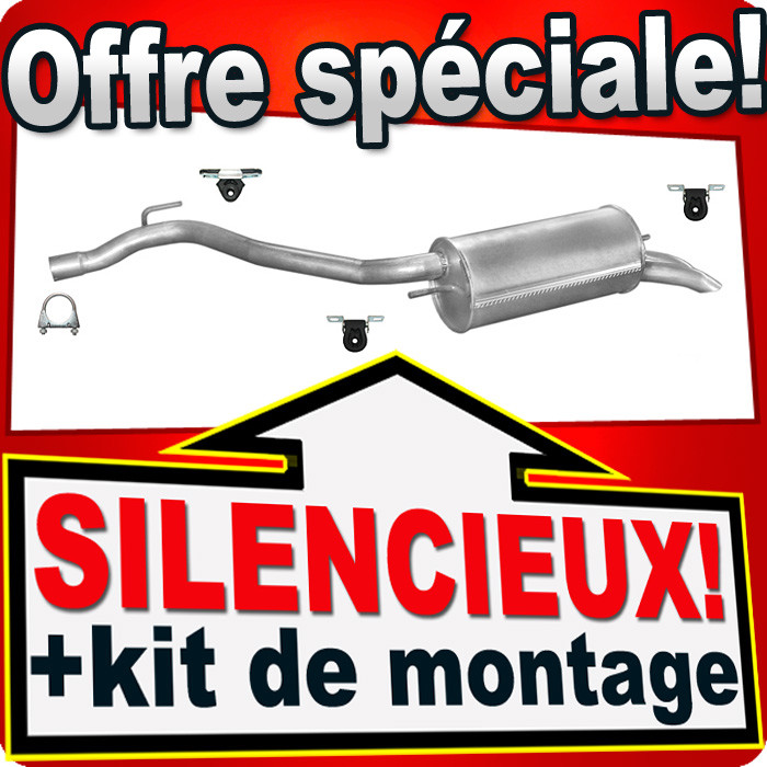 Silencieux arrière pour VW T4 2.5 TDi de 1996 à 2003