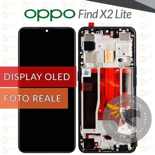 DISPLAY OPPO FIND X2 LITE CPH2005 SCHERMO OLED FRAME NERO LCD VETRO TOUCH SCREEN - Picture 1 of 2