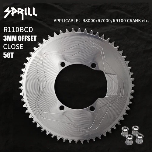 Light 110BCD Bike Chainring 3mm Offset Narrow Wide Chainwheel for 9-12 Speed - Picture 8 of 45