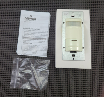 Leviton IPP10-1LA PIR Single Pole 120V Manual ON Decora Wall Switch Occupancy Se