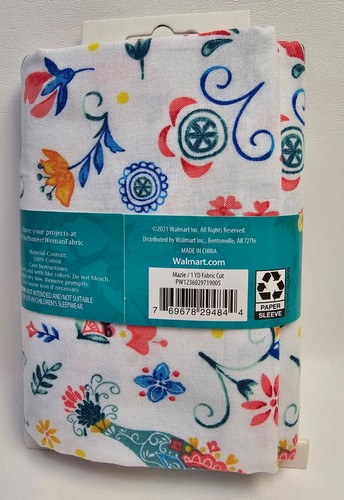 The Pioneer Woman Maize Floral Fabric Cut 1 Yard 44/45" W x 36" L - Picture 3 of 4