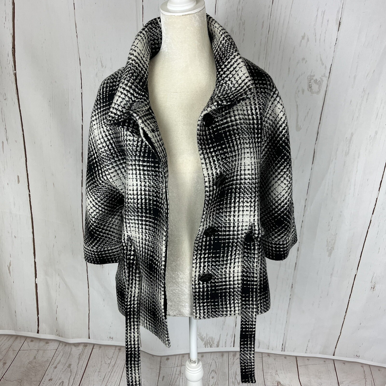 Willi Smith Houndstooth Jacket Medium Cropped Bel… - image 8