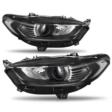 FOR 13-16 FORD FUSION FACTORY STYLE PROJECTOR HEADLIGHT HEAD LAMPS BLACK/CLEAR