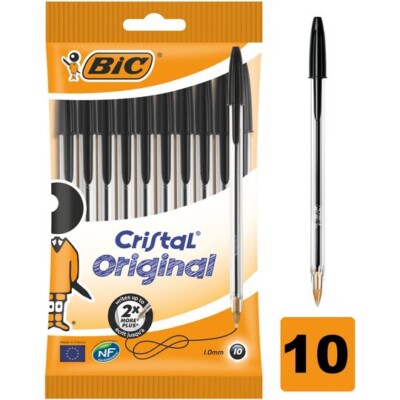 BIC Cristal Original Kugelschreiber Schwarz 10er Pack - Schwarz