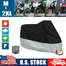 Motorcycle Cover Waterproof Heavy Duty for Outside Snow Rain Storage M-2XL