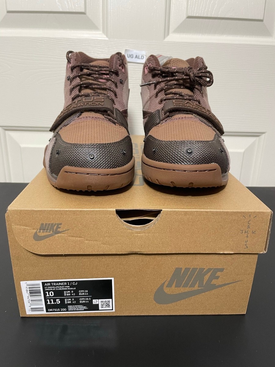 Nike Travis Scott Cactus Jack Air Trainer 1 Wheat Brown Sz Men's