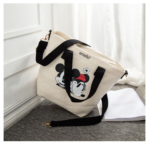 MICKEY MOUSE & MINNIE hand shoulder BAG DISNEY by Anello JP lady light beige - Picture 1 of 3
