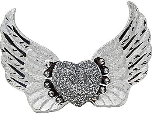 Sparkling Crushed Diamond Heart Wings Ornaments - Elegant Home Decor & Holiday - Picture 1 of 3
