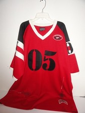 MEN'S RED/BLACK/WHITE FUBU SHIRT POLYESTER FOOTBALL JERSEY-SIZE XXL