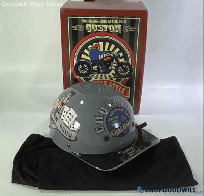 CUSTOM  ROCKABILLY CHOPPER  MOTORCYCLE HELMET BASEBALL CAP STYLE SIZE M