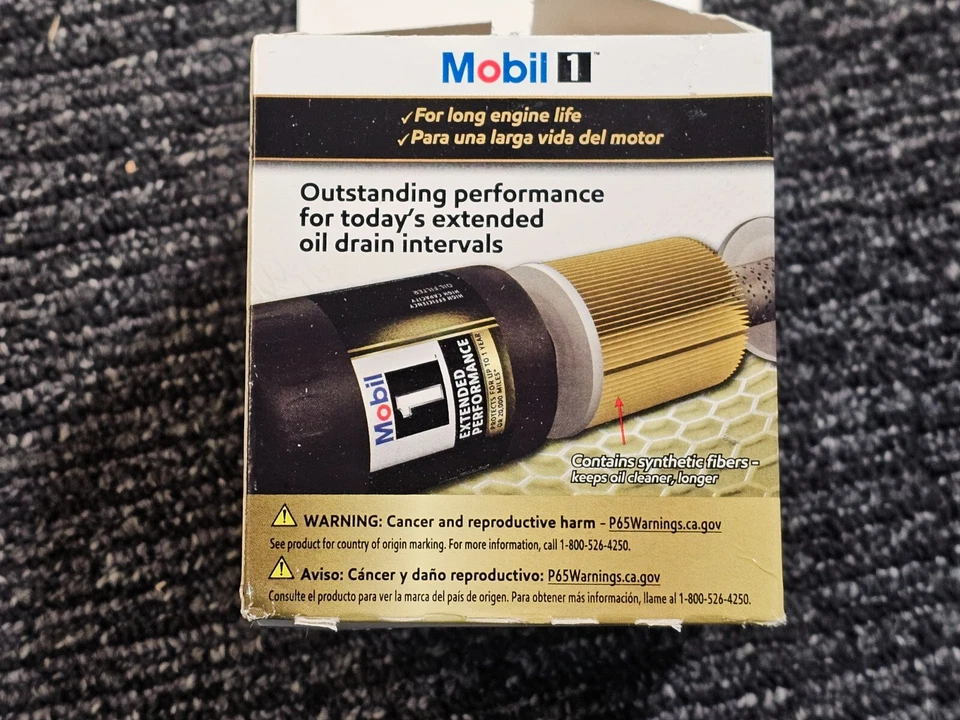 (CANTIDAD 6) Filtro de aceite Mobil 1 rendimiento extendido M1-107A giro 13/16-16" rosca Foto 3 de 4