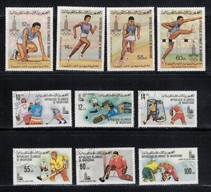 Mauritania, 1979, Olympics '80 Moscow/Lake Placid, Scott 427-30, 432-37 SCV$8.85