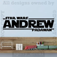 Star Wars Jedi Padawan Personalized Custom Name Quote Vinyl Wall Decal Sticker