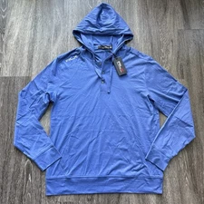 RLX Polo Ralph Lauren Lisle Hoodie Henley Blue  Men’s Medium New $198