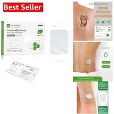 Breathable 4''x4.75'' Transparent Dressing - 50 Pack for Tattoo & Surgical Care