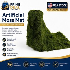 Fake Moss Mat Artificial Moss Roll - 12" X 71"Cloud Soft Feel Moss Table Runner