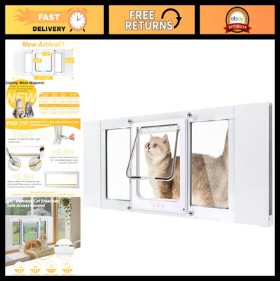 Cat Window Door Insert, Quick Install 3Min, Fits 27''-32'' Windows, No Drilling, A
