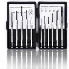 11PCS Mini Precision Screwdriver Set, Small Tools with 11 Size Flathead and Phil