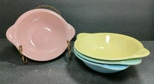 Set of 4 Taylor Smith Taylor Luray Pastels Lugged Soup Bowls 7 1/4" Multicolor