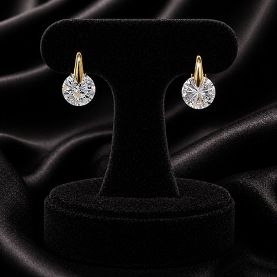 Klassische runde Ohrringe Edelstein 9 kt Gelbgold gepunzt nagelneu verpackt