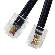 Phone Cable 15 FT Telephone Line Cord RJ11 6P4C Landline Fax Modem Black