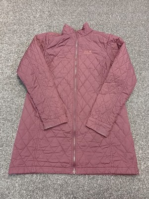 Jack Wolfskin Microguard Steppmantel Damen Large Burgundy Plum Full Zip Diamond