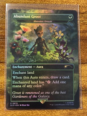 MTG ABUNDANT GROOT (Abundant Growth)FOIL SLD X MARVEL MINT Ultra Rare BONUS Card