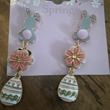 NEW NWT Celebrate Together Dangle Easter Bunny Egg Spring Earrings