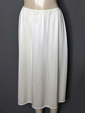 Vintage 70's VANITY FAIR Long White Nylon Half Slip- Sz. M