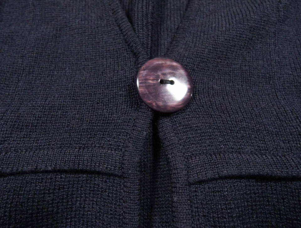 Suéter Vintage Valentino Roma Mujer Mediano Azul Cárdigan Mezcla Lana Damas Foto 4 de 4