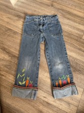 Gymboree Girl's Jeans Size 7 Design On Leg and Pocket Dark Wash