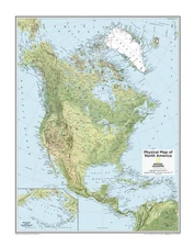 National Geographic: North America Physical Wall Map - 22 x 28 inches - Paper...