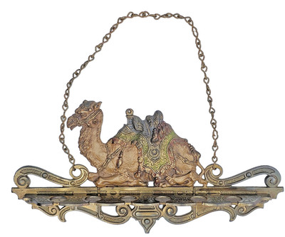 Antique 1910s CJO Judd Cast Iron Camel Pipe Rack Holder Hanging Wall Mount