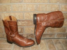 Justin Jackson Marbled Brown Leather Roper Boot Lady's 6 B/Style L3163 MSRP $160