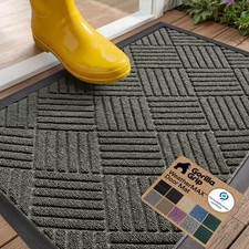 WeatherMAX Outdoor Mat - 29x17, Grey Diamond Design, Washable  Fade Resistant