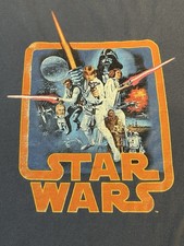 VINTAGE 2005 Star Wars A New Hope TM Blue Graphic Tee Shirt Size Men  s XL