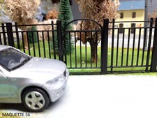1/43 clôture jardin parc château fer forgé métal noir décor train diorama