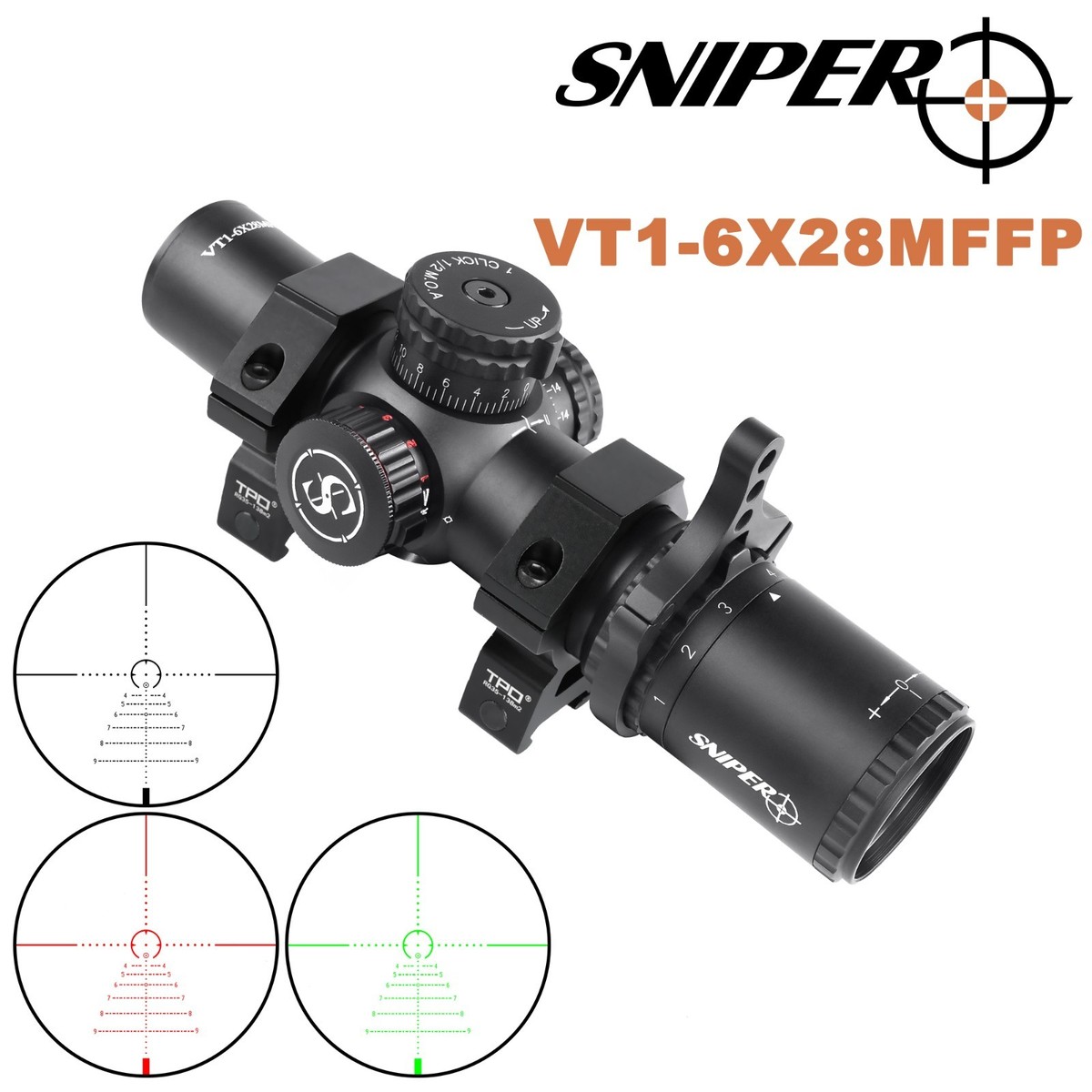 Sniper VT1-6x28 FFP First Focal Plane Compact Rifle Scope 35mm