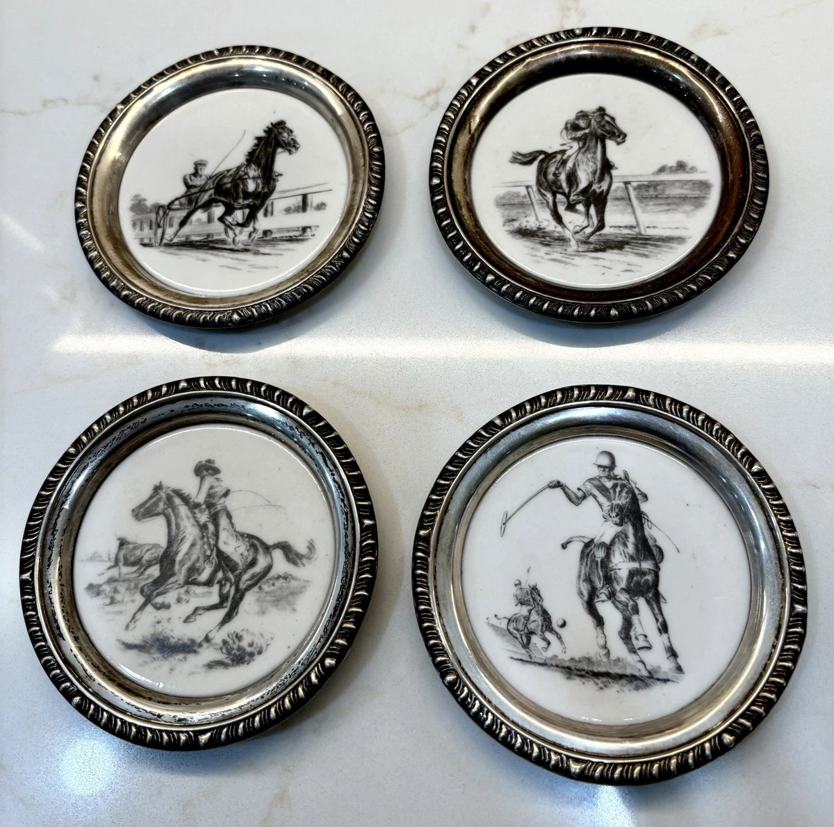 Frank M. Whiting Antique US Sterling Silver Dishes & Coasters for