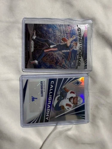 Drake Maye and Kayshon Boutte Auto 2024