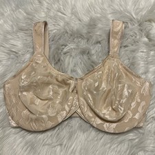 Wacoal 34DD Bra Beige Floral Full Figure Awareness 85567 Underwire Bow