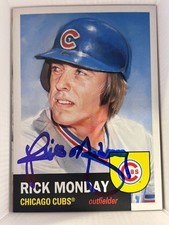 Signed Rick Monday 2023 Topps Living Set #638 Signed Auto Chicago Cubs