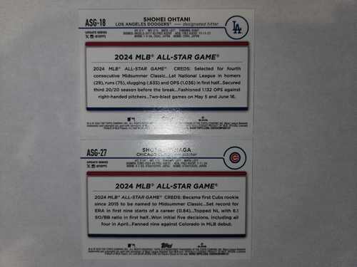 2024 Topps Update Series 2024 All-Star Game Ohtani ASG-18 / Imanaga ASG-27 RC - Foto 5 di 6