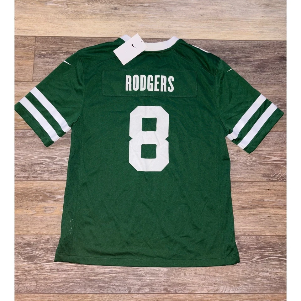 Camiseta deportiva para niños Nike Aaron Rodgers New York Jets #8 nueva con etiquetas - grande juvenil Foto 3 de 4