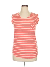 Olive and Oak Women Orange Short Sleeve Top XL