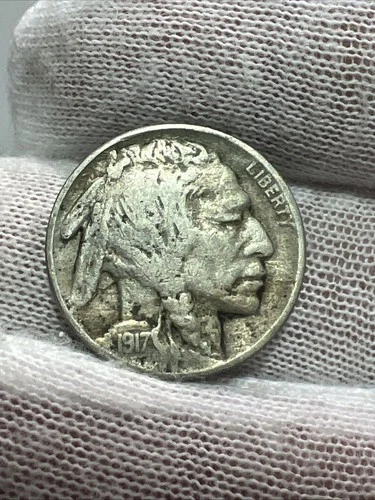 1917 Full Date Near Full Horn Higher Grade Buffalo Nickel - Better Date US Coin!