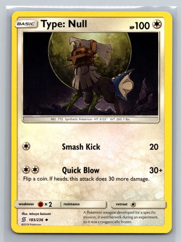 Type Null 183/236 Sun Moon Unified Minds Colorless Synthetic Basic Uncommon