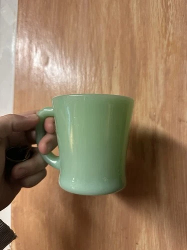 2 Vintage Jadeite Fire King Anchor Hocking Coffee Mug Made in USA Oven Ware